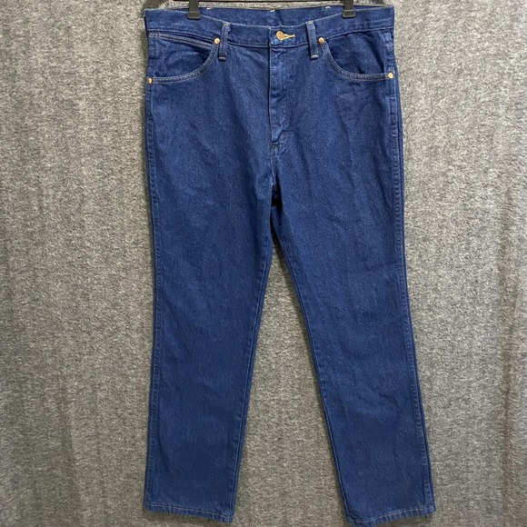 Wrangler Other - Wrangler Jeans‎ Mens 34x32 Blue Cowboy Cut Slim Denim Retro Western Rodeo 936PWD